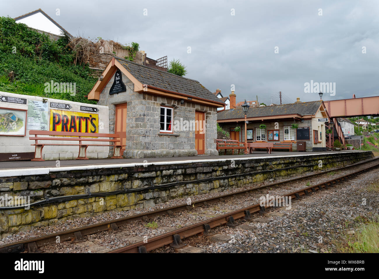 Restaurata stazione di Watchet sulla West Somerset Railway, Watchet, Somerset, Regno Unito Foto Stock