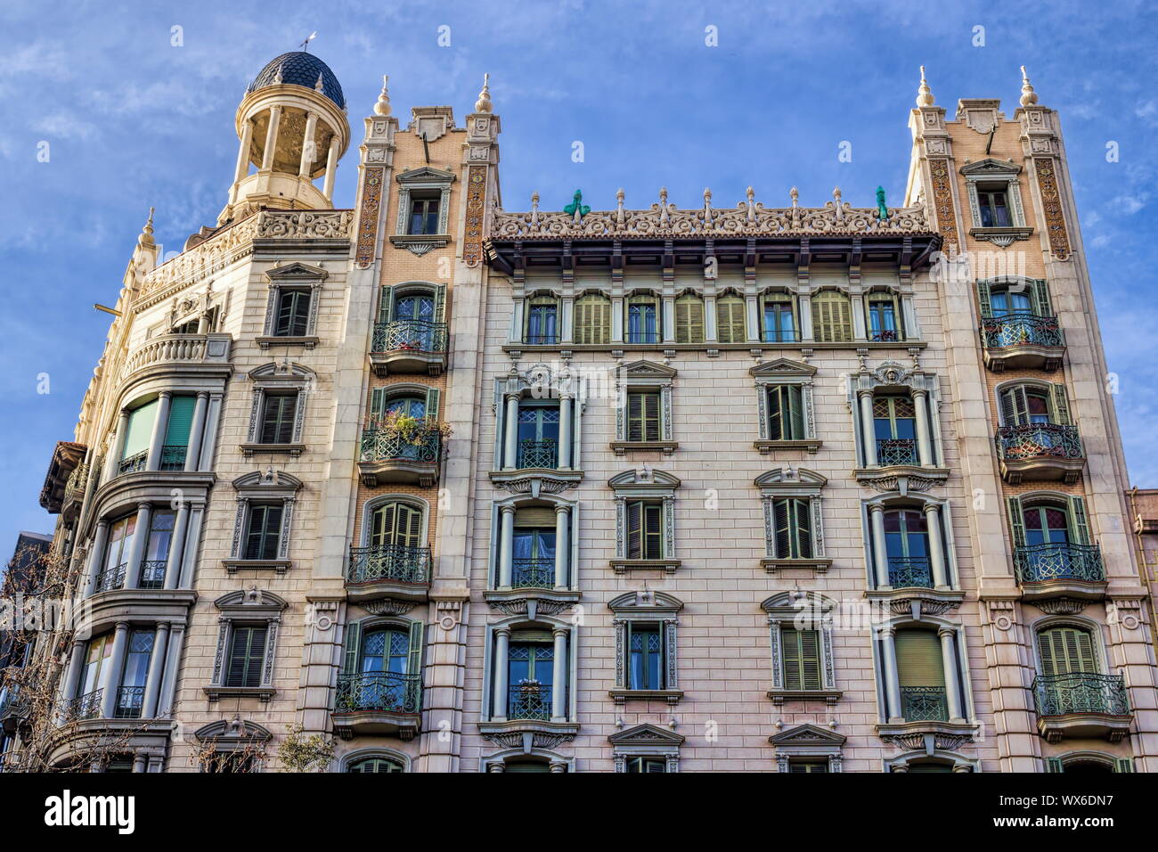 Barcellona casa in stile Art Nouveau Foto Stock