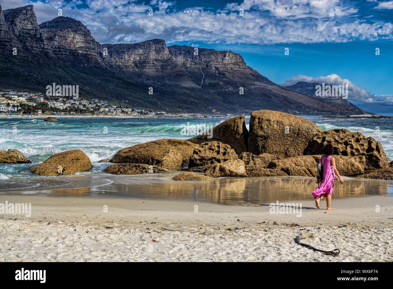 Cape Town, la spiaggia di Camps Bay Foto Stock