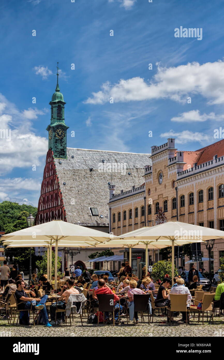 Zwickau, la vita in città Foto Stock