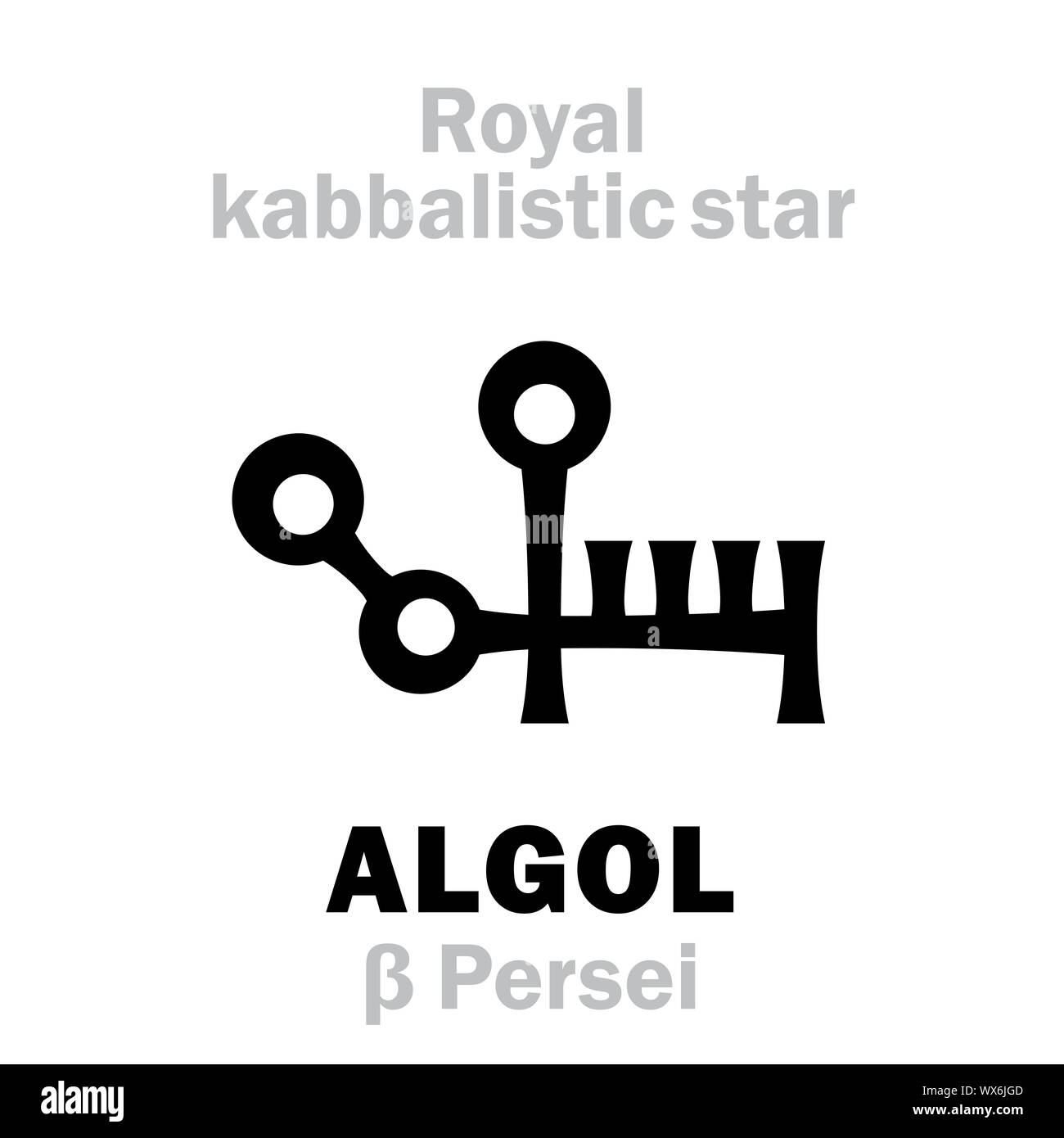 Astrologia: ALGOL (Royal Behenian cabalistica star) Foto Stock