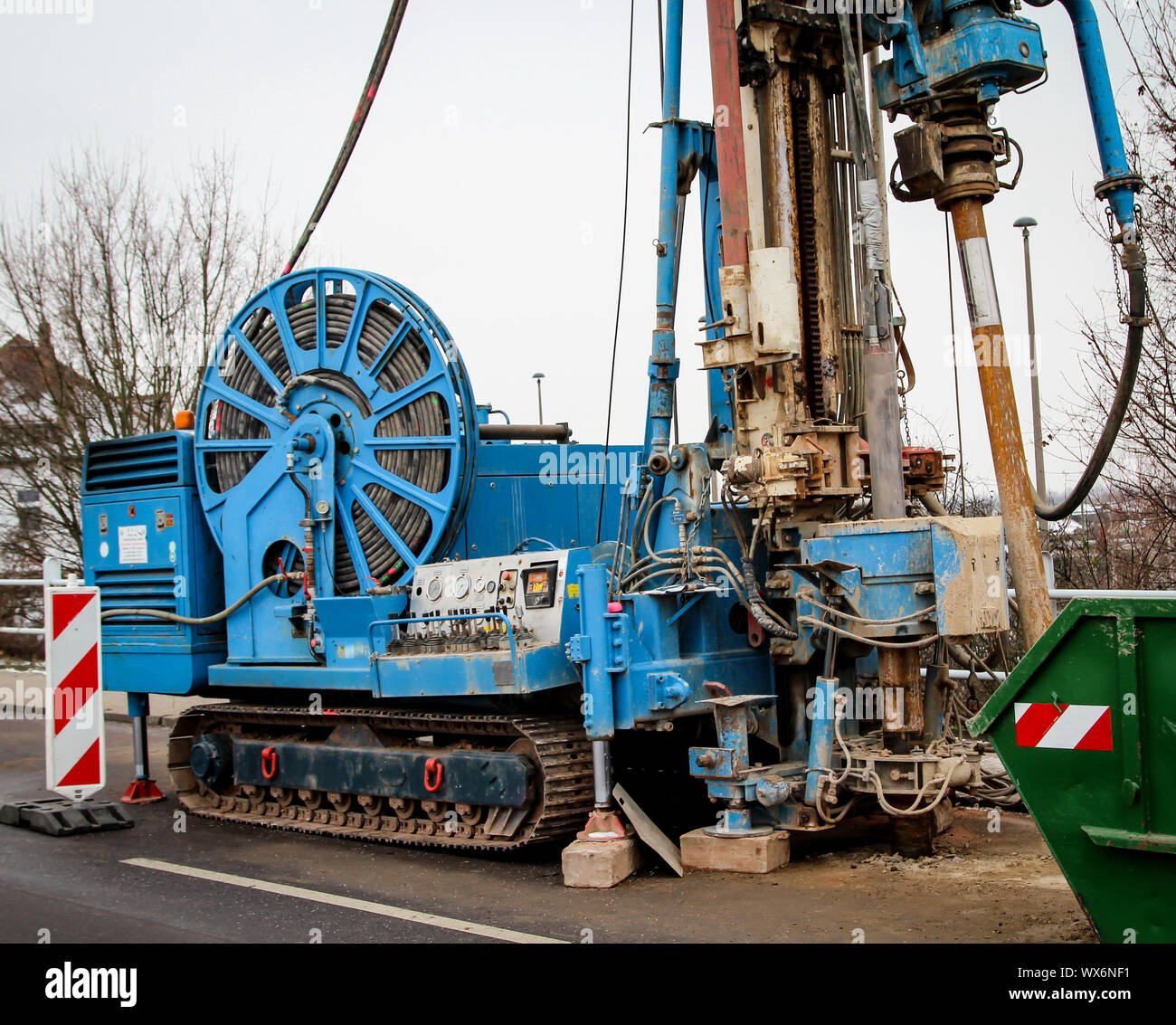 Dettagli di una seminatrice per la campionatura del suolo Foto Stock