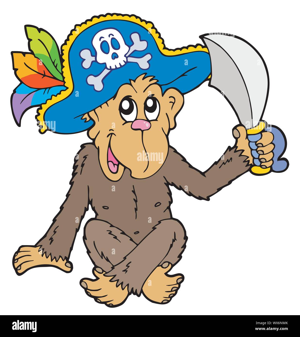 Pirate monkey Illustrazione Vettoriale