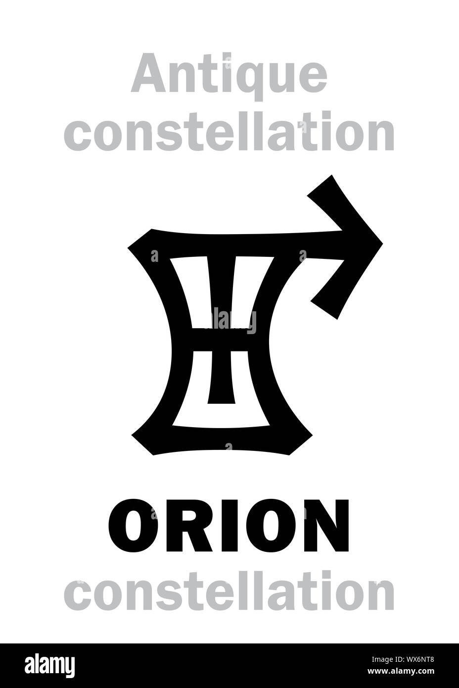 Astrologia: ORION (Antica pre-storico costellazione del Neolitico) Foto Stock