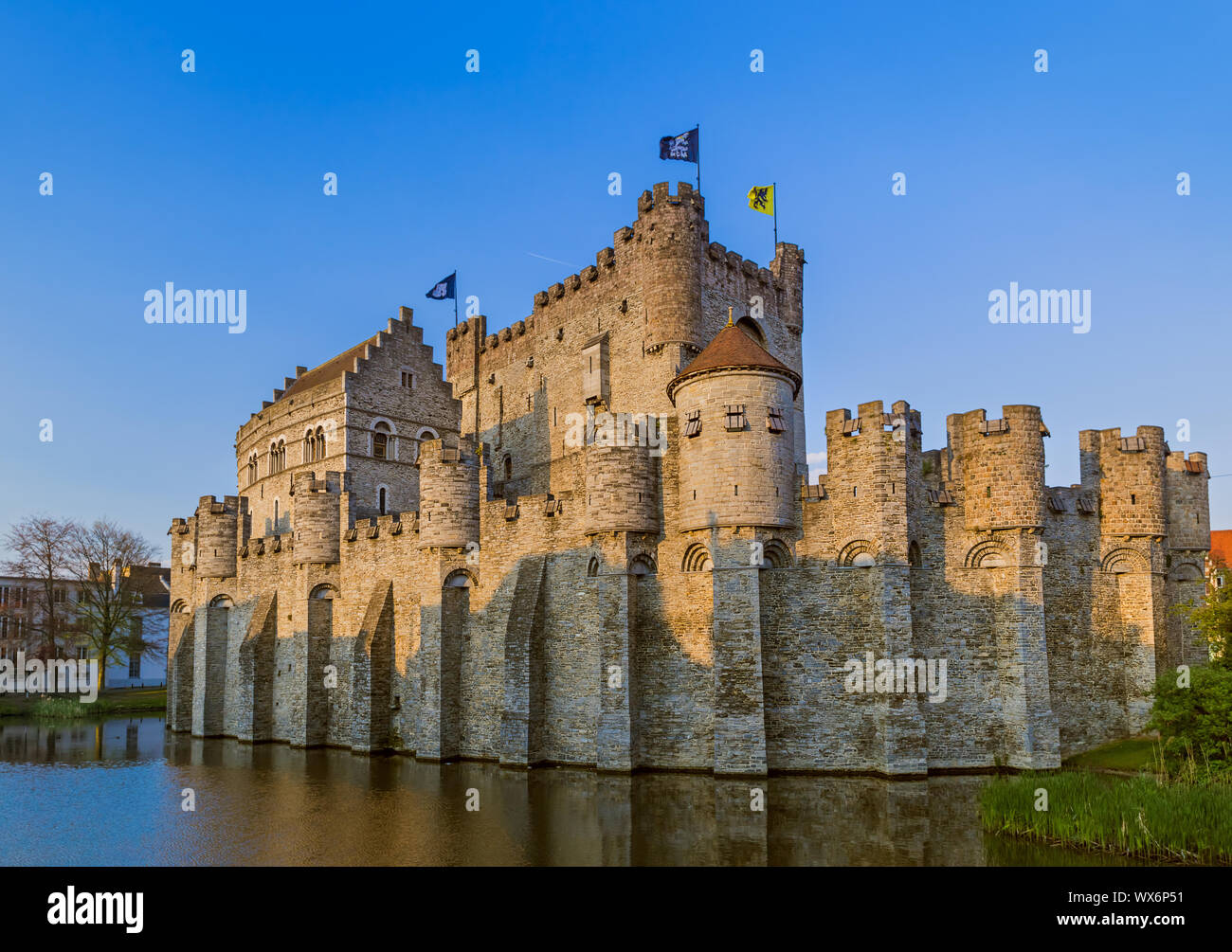 Il Castello di Gravensteen in Gent - Belgio Foto Stock