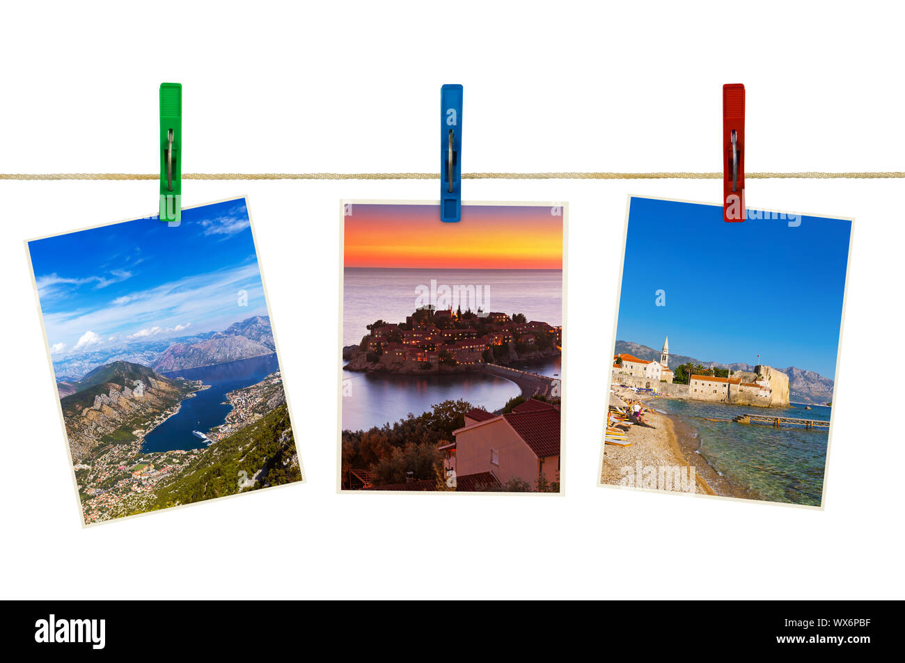 Montenegro le immagini del viaggio (le mie foto) su clothespins Foto Stock