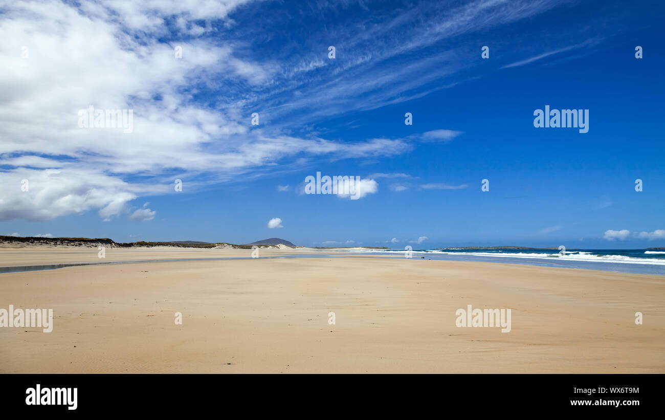 Spiaggia di sabbia a Donegal Irlanda Foto Stock
