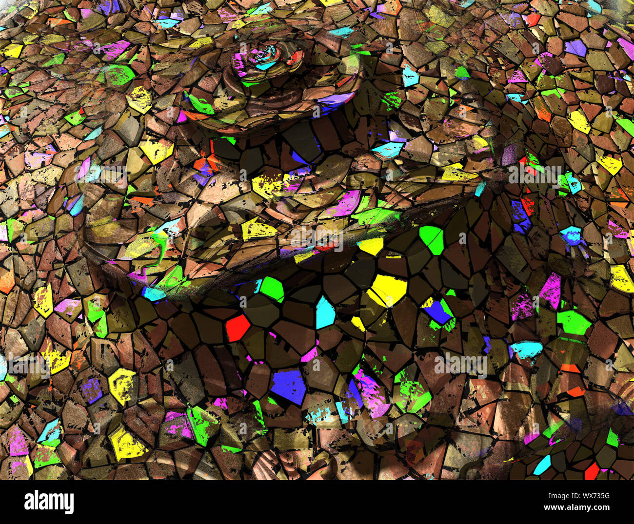 Abstract faraktal colorate le immagini 3D rendering Foto Stock