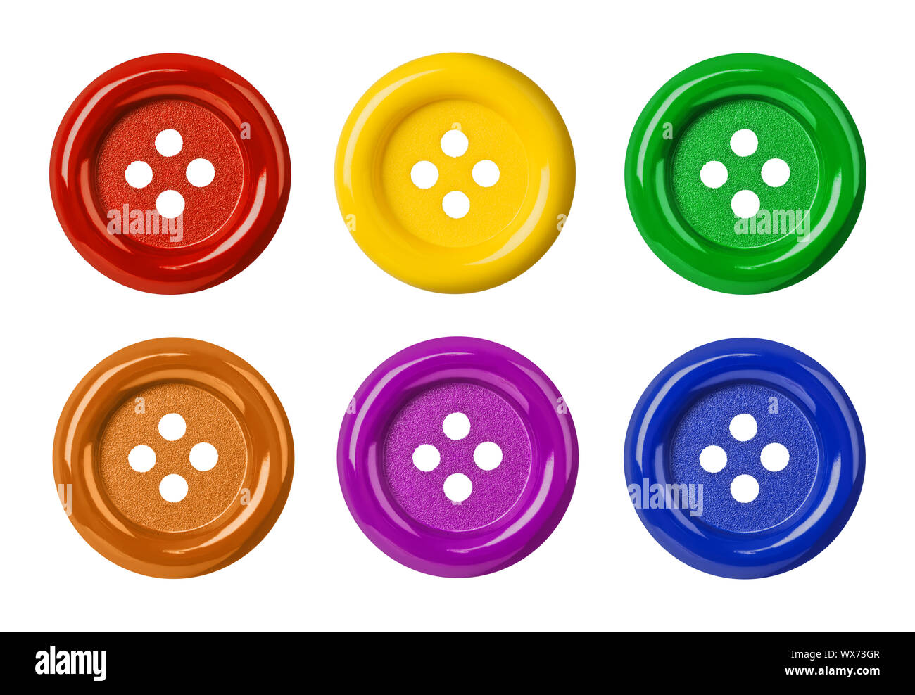Set di pulsanti multicolore Foto Stock