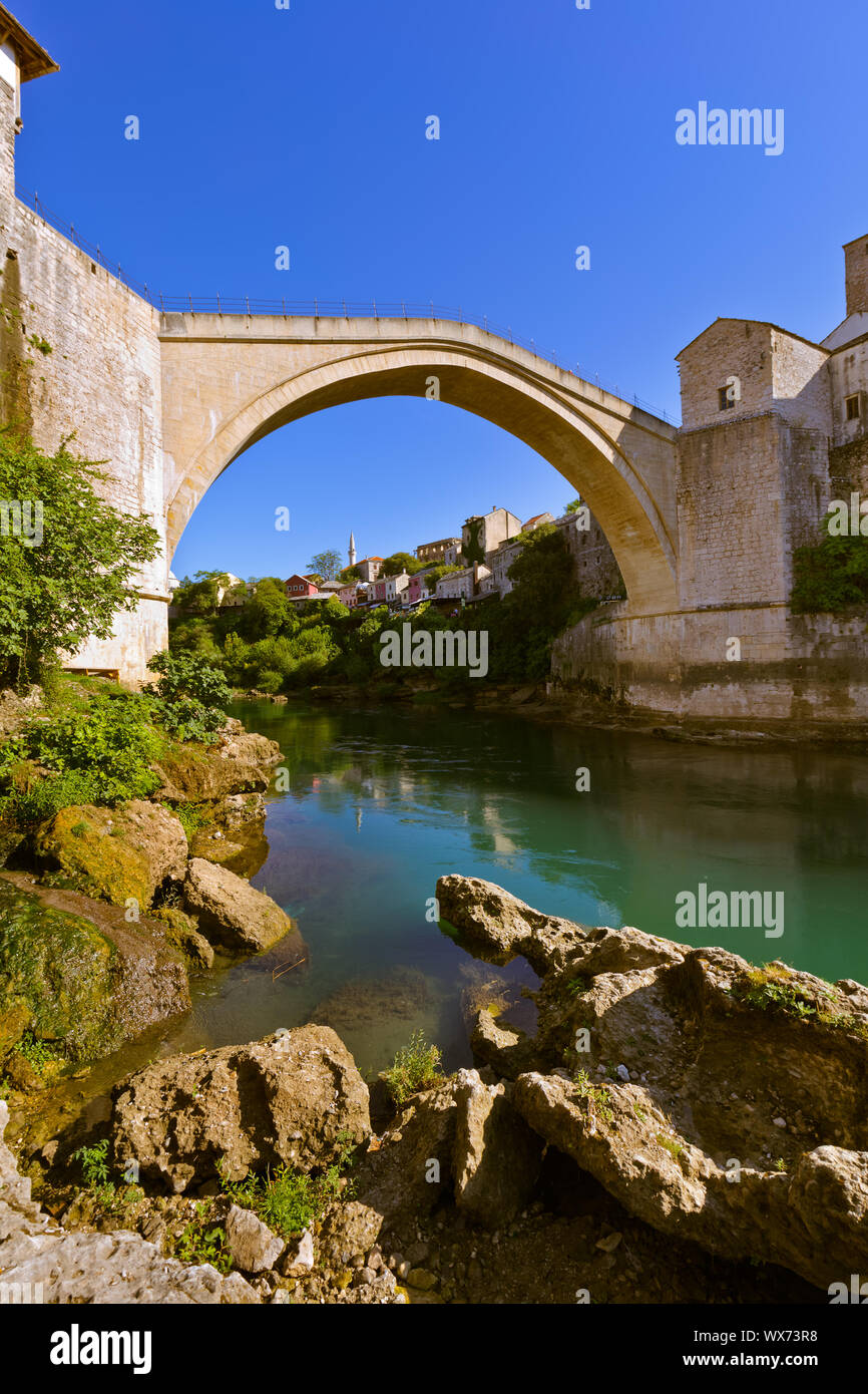 Il vecchio ponte di Mostar - Bosnia ed Erzegovina Foto Stock