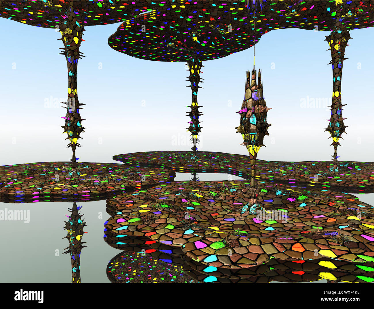 Abstract faraktal colorate le immagini 3D rendering Foto Stock
