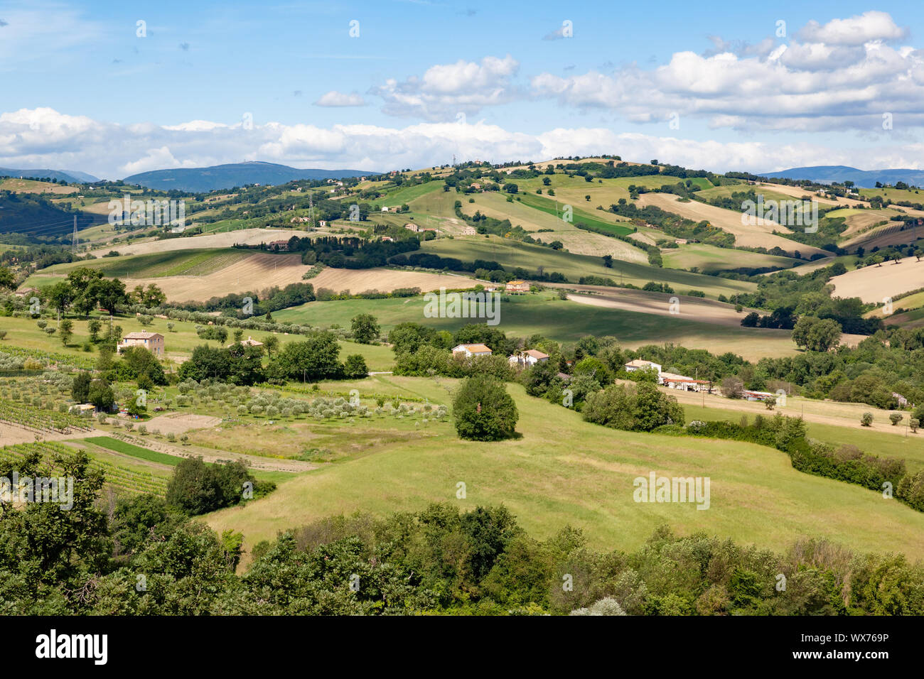 Umore del paesaggio in Italia Marche Foto Stock