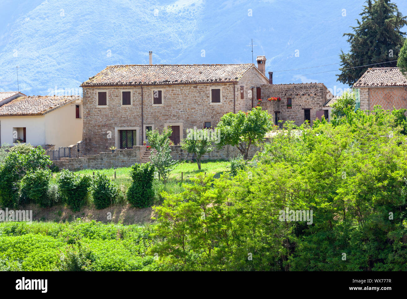 Bella vista in Italia Marche vicino a Camerino Foto Stock