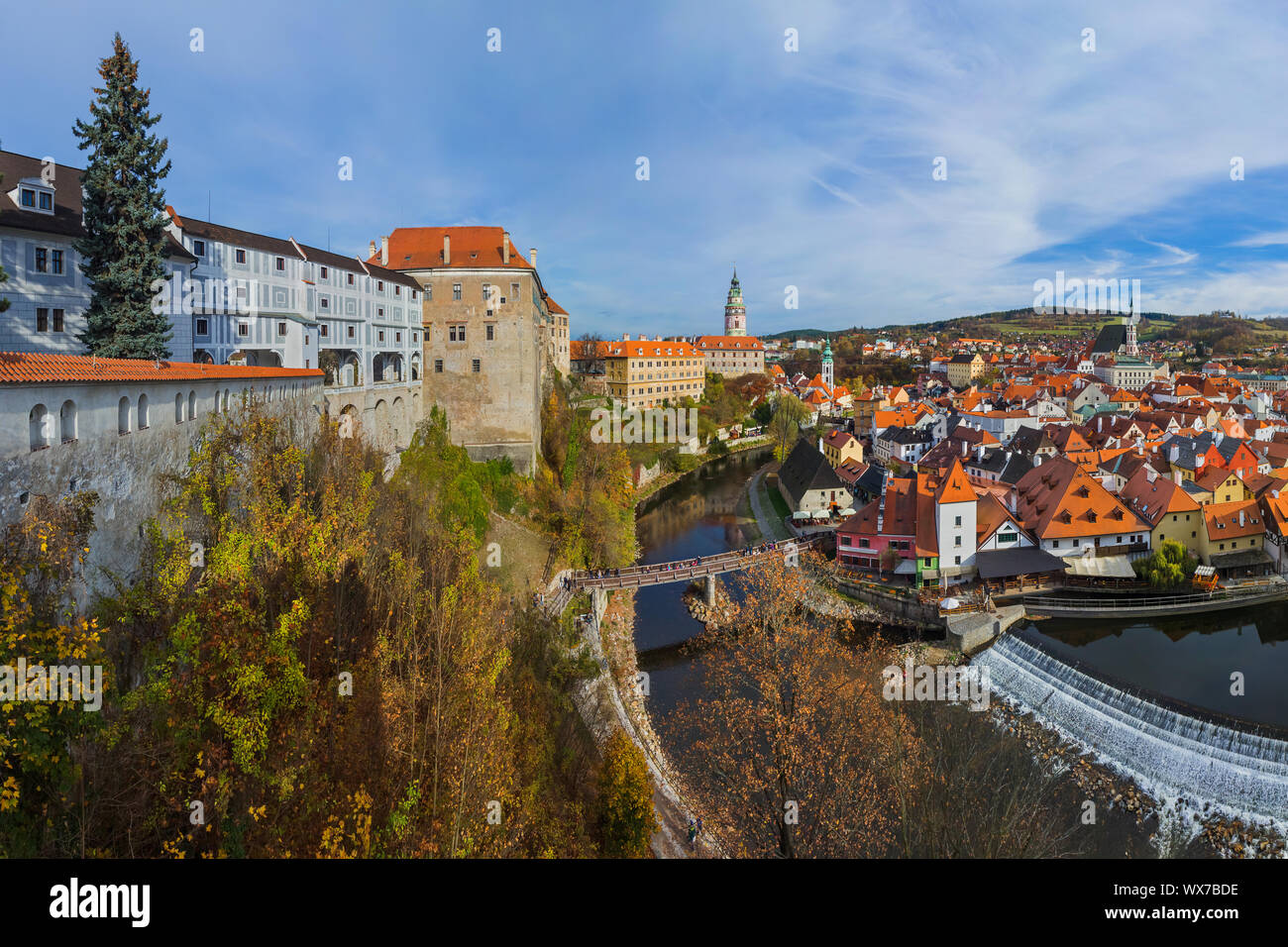 Cesky Krumlov cityscape in Repubblica Ceca Foto Stock