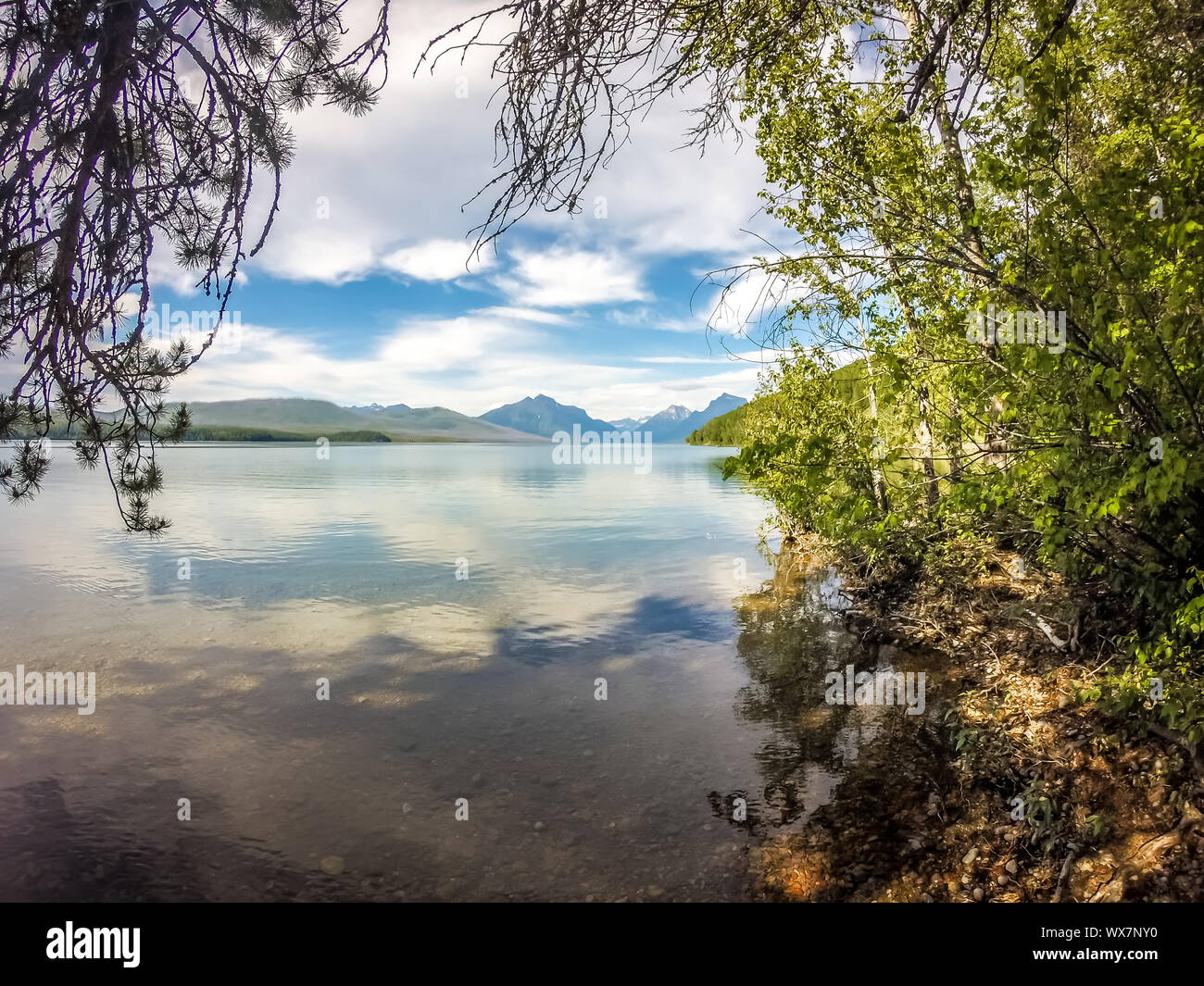 Il lago di McDonald Glacier National Park Foto Stock