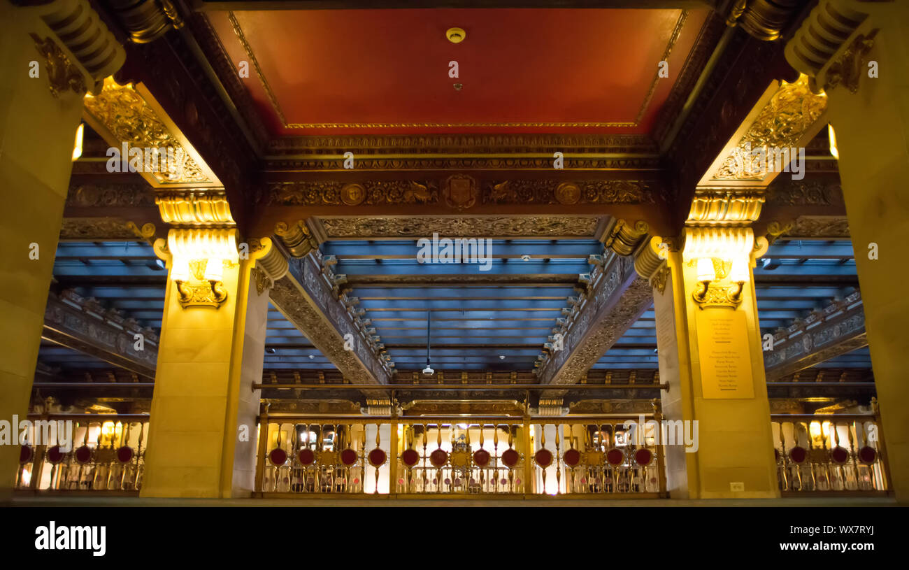 Luxury hotel histric atrio interno Foto Stock