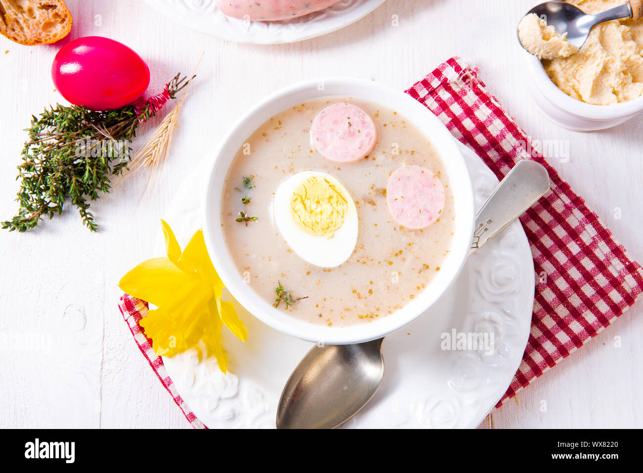 Zurek deliziosa zuppa di pasqua dopo stile polacco Foto Stock
