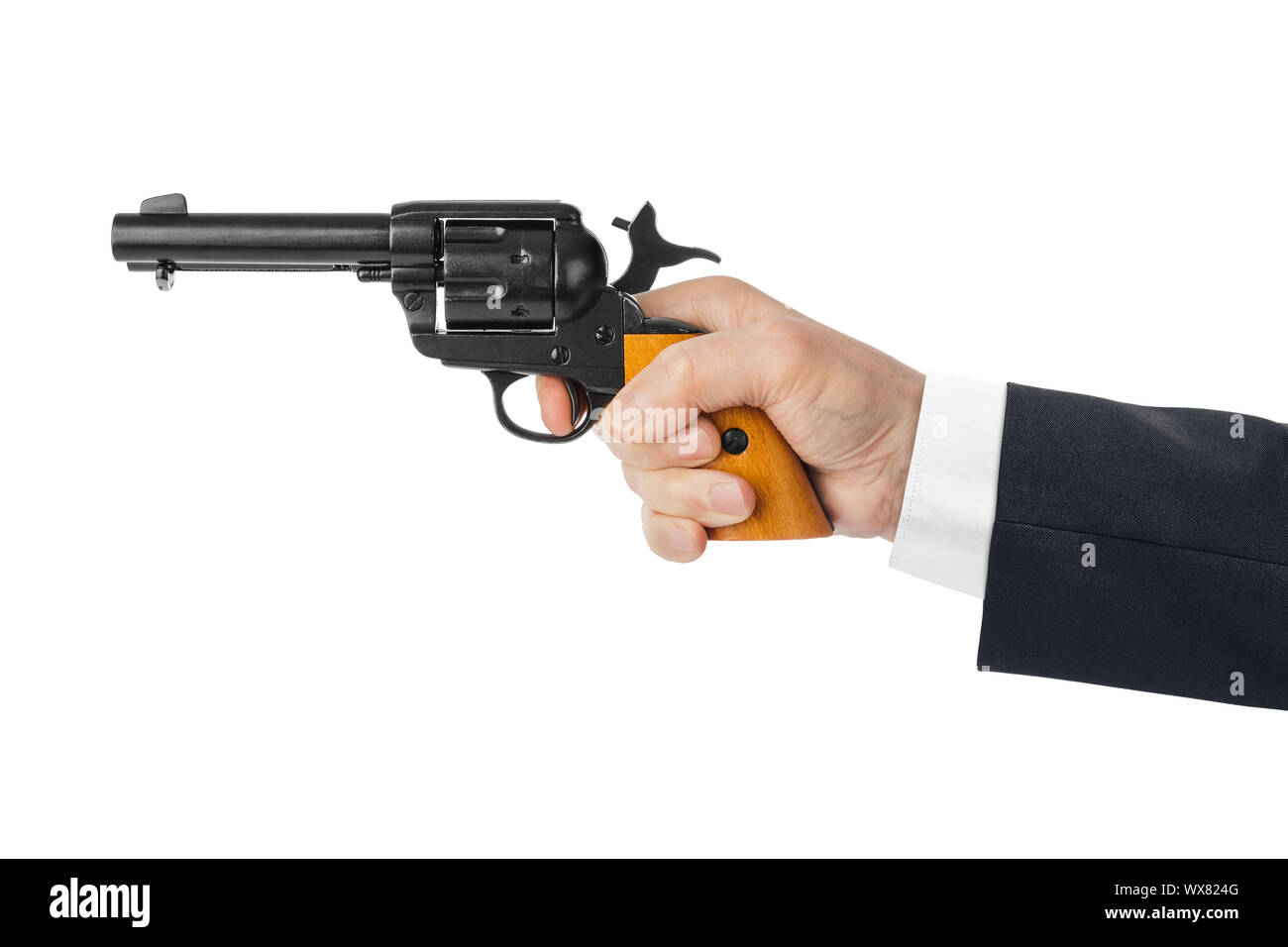 Mano con pistola revolver Foto Stock