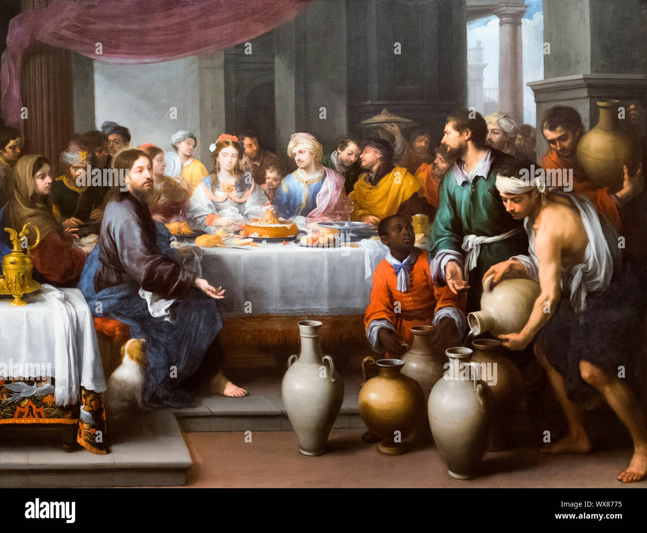 La festa di nozze di Cana - Bartolome Esteban Murillo, circa 1672 Foto Stock