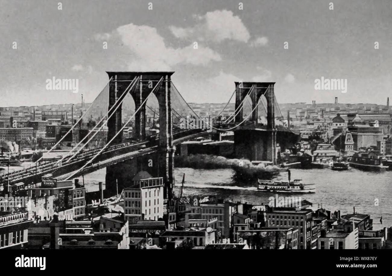 Ponte di Brooklyn, New York City, circa 1915 Foto Stock