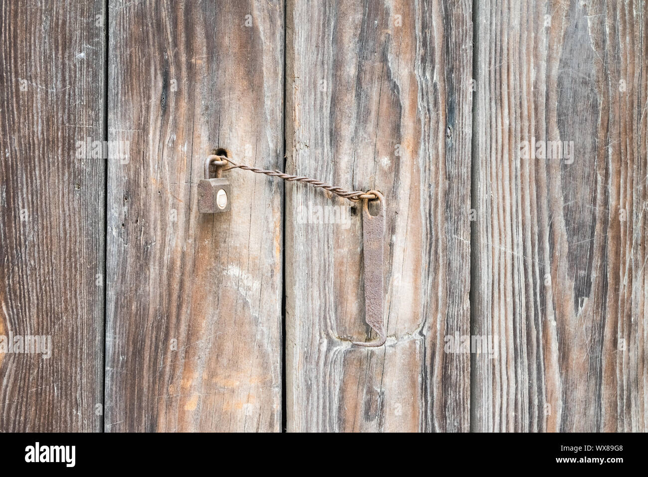 Vecchia porta di legno closeup Foto Stock