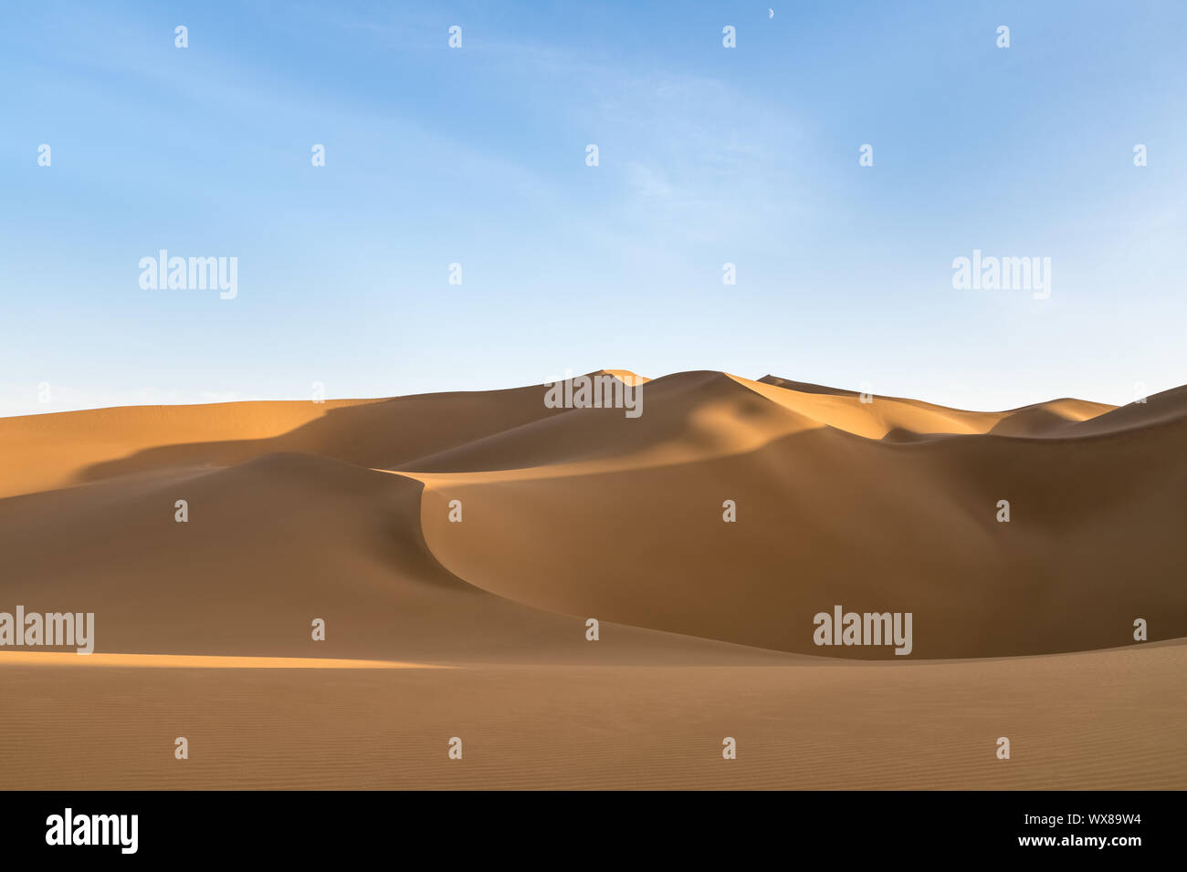 Splendido deserto e cielo blu Foto Stock