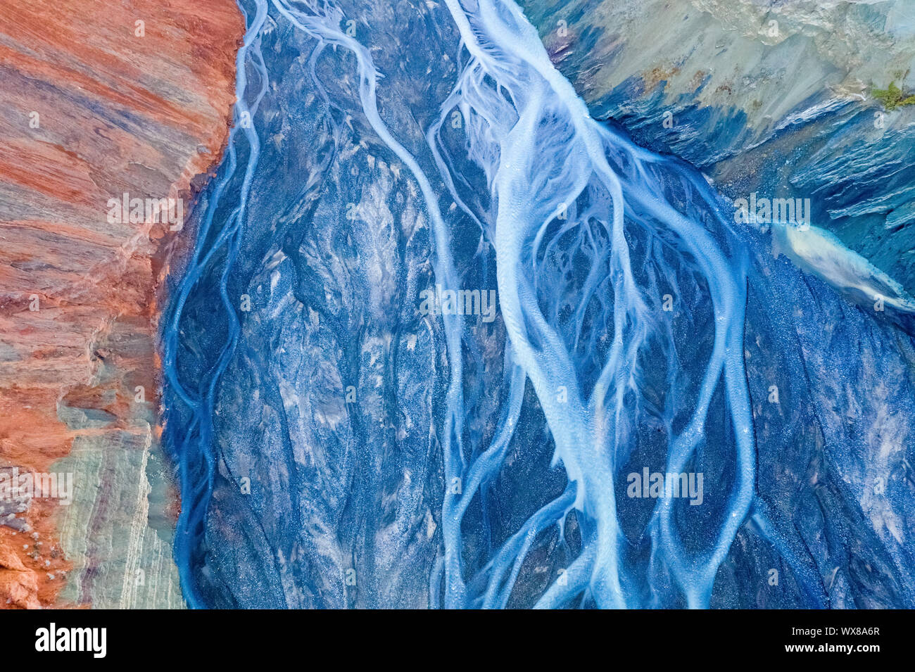 Xinjiang anjihai grand canyon closeup Foto Stock