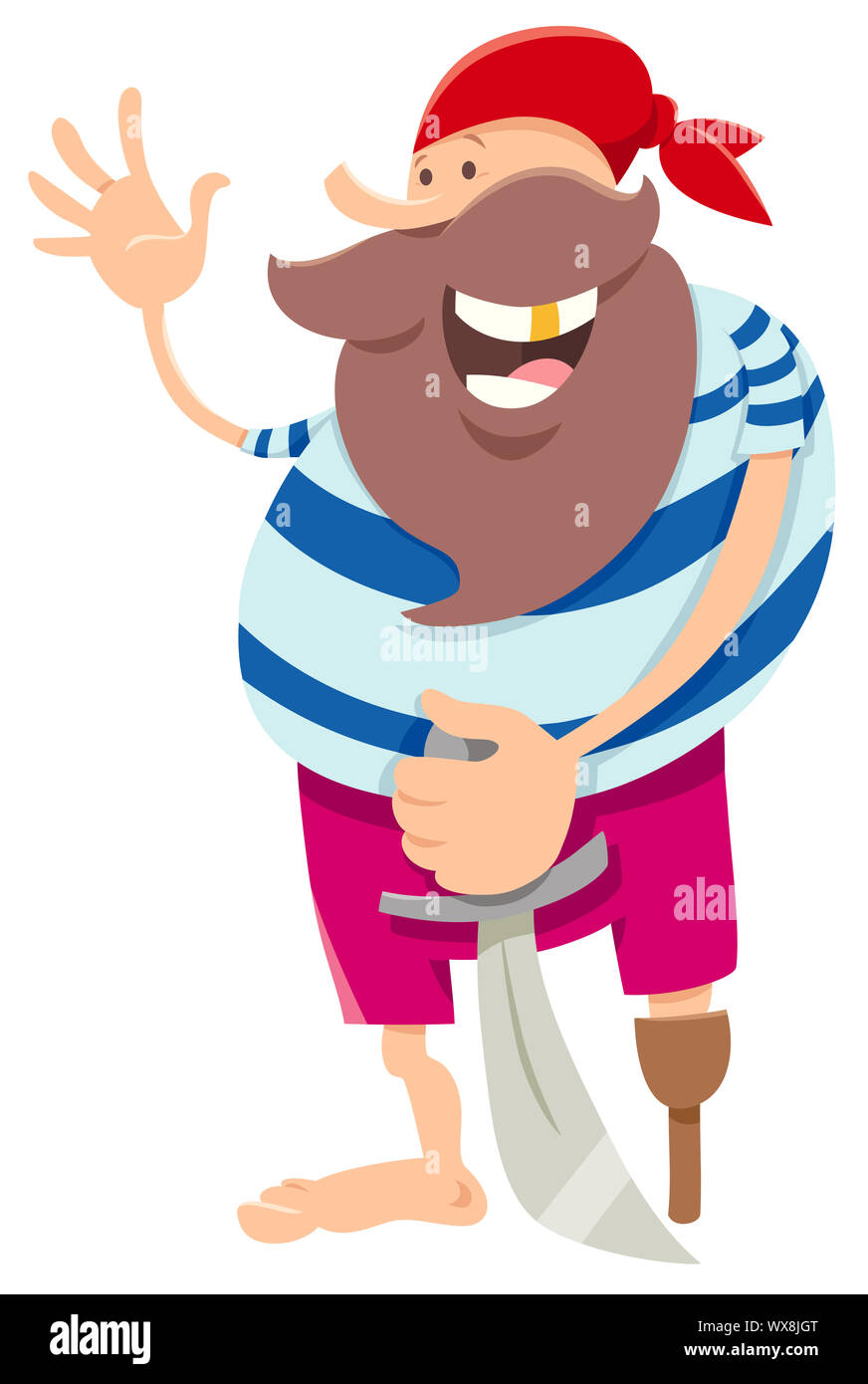 Fantasy pirata cartoon di carattere illustrativo Foto Stock
