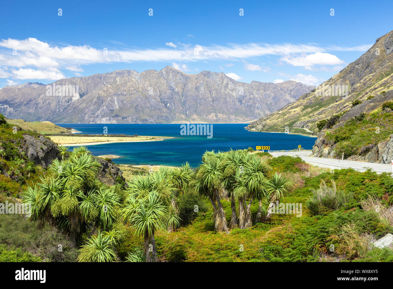 Il lago Wanaka; Nuova Zelanda isola del sud Foto Stock