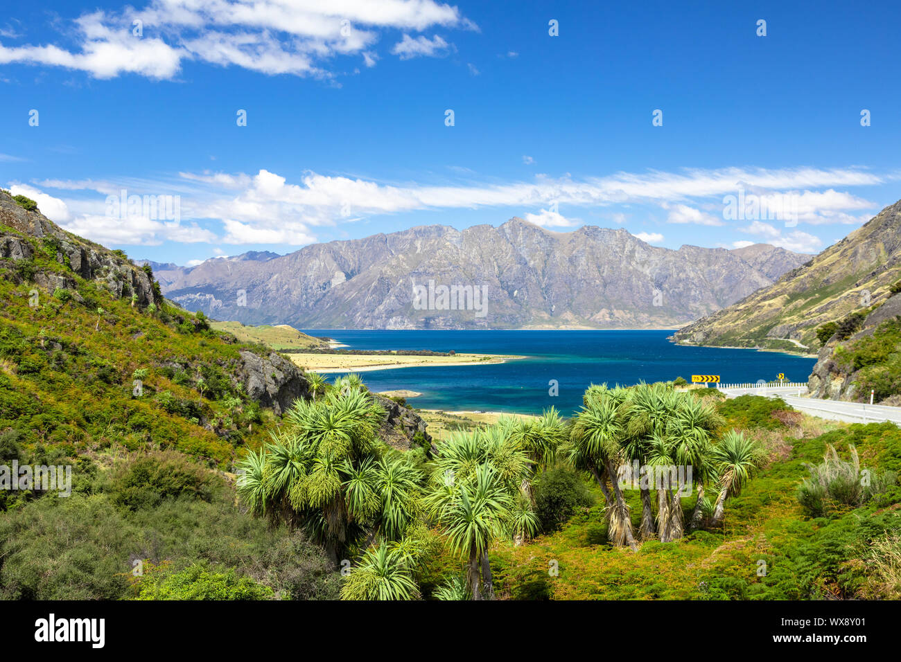 Il lago Wanaka; Nuova Zelanda isola del sud Foto Stock