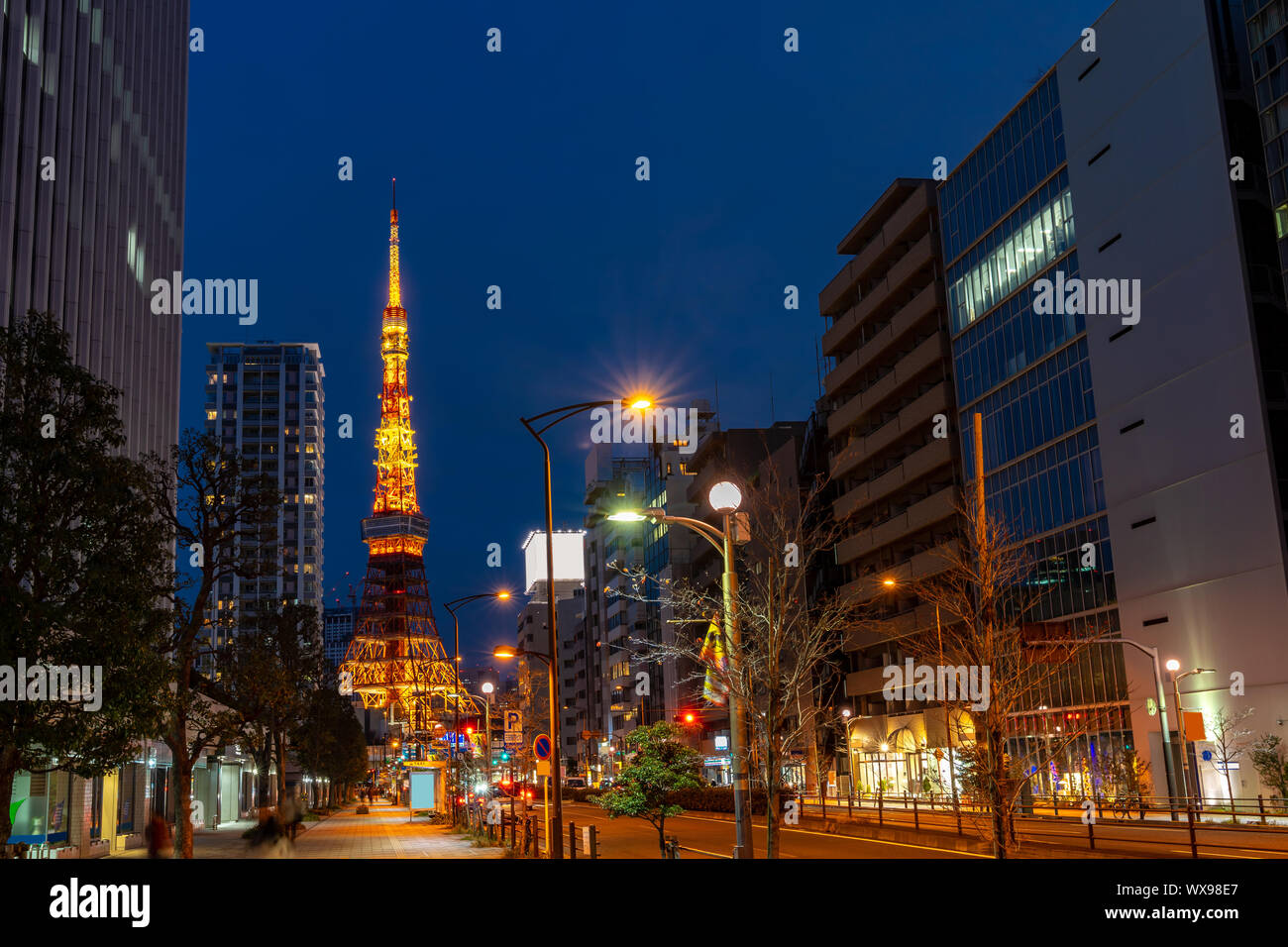 La Torre di Tokyo al tramonto Foto Stock