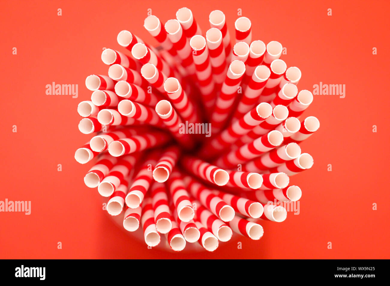 Colorate cannucce da bere in una tazza Foto Stock