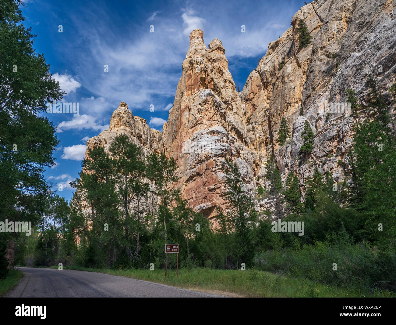 Tower Rock, pecore Creek Canyon Area geologica, Ashley National Forest, Utah. Foto Stock