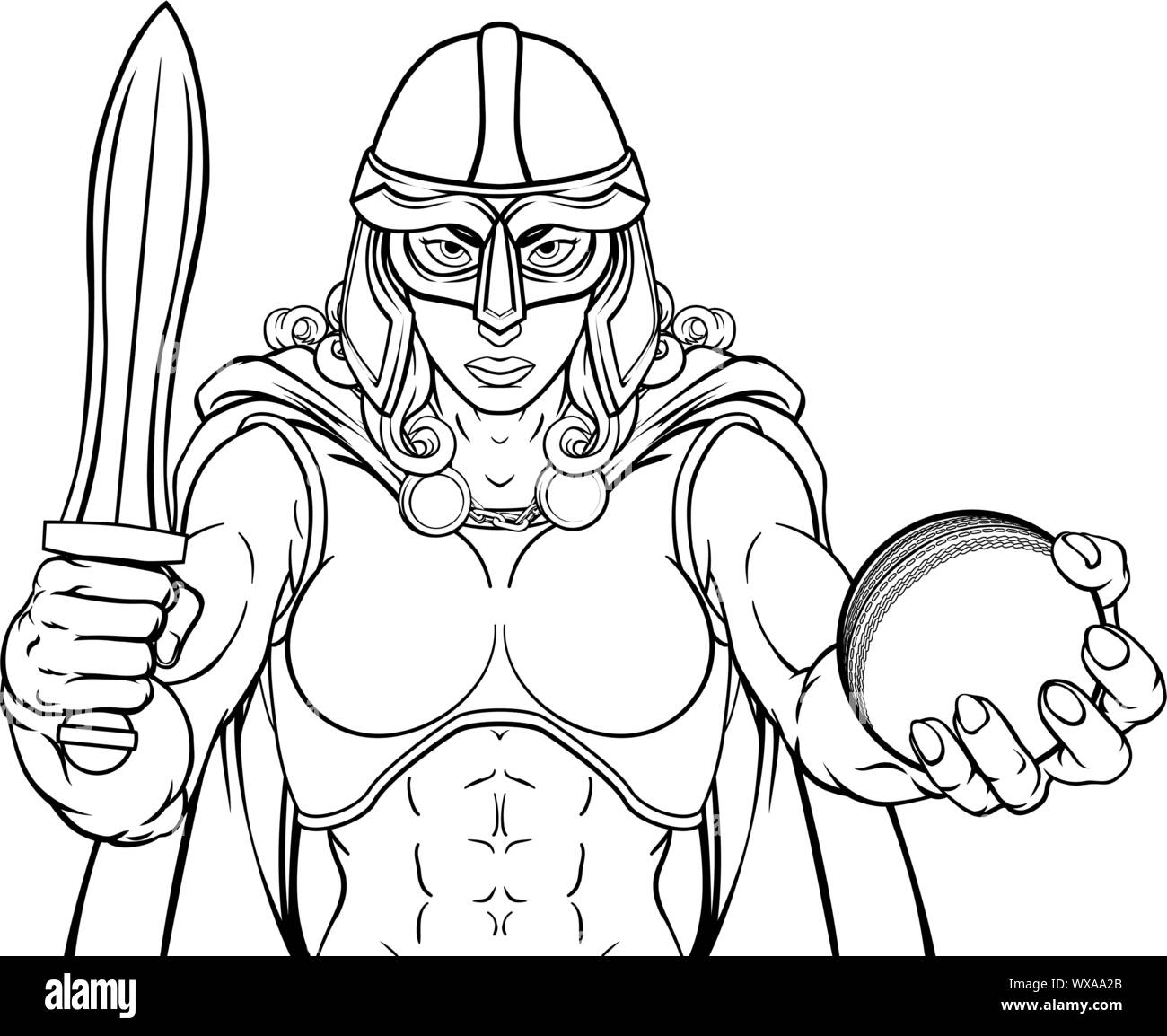 Viking Trojan Celtic cavaliere guerriero di Cricket Donna Illustrazione Vettoriale