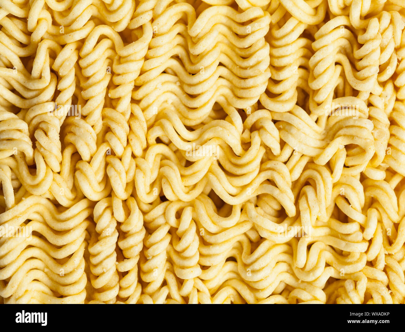 Ad asciugatura istantanea di spaghetti ramen Close Up sfondo. Foto Stock