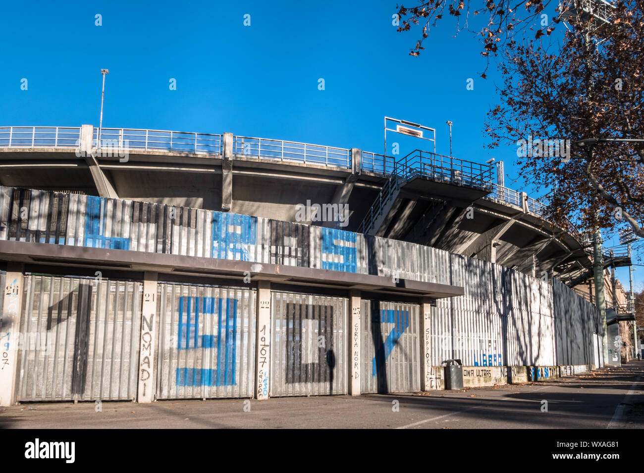 L'esterno dello stadio di calcio dove gioca Atalanta Foto Stock