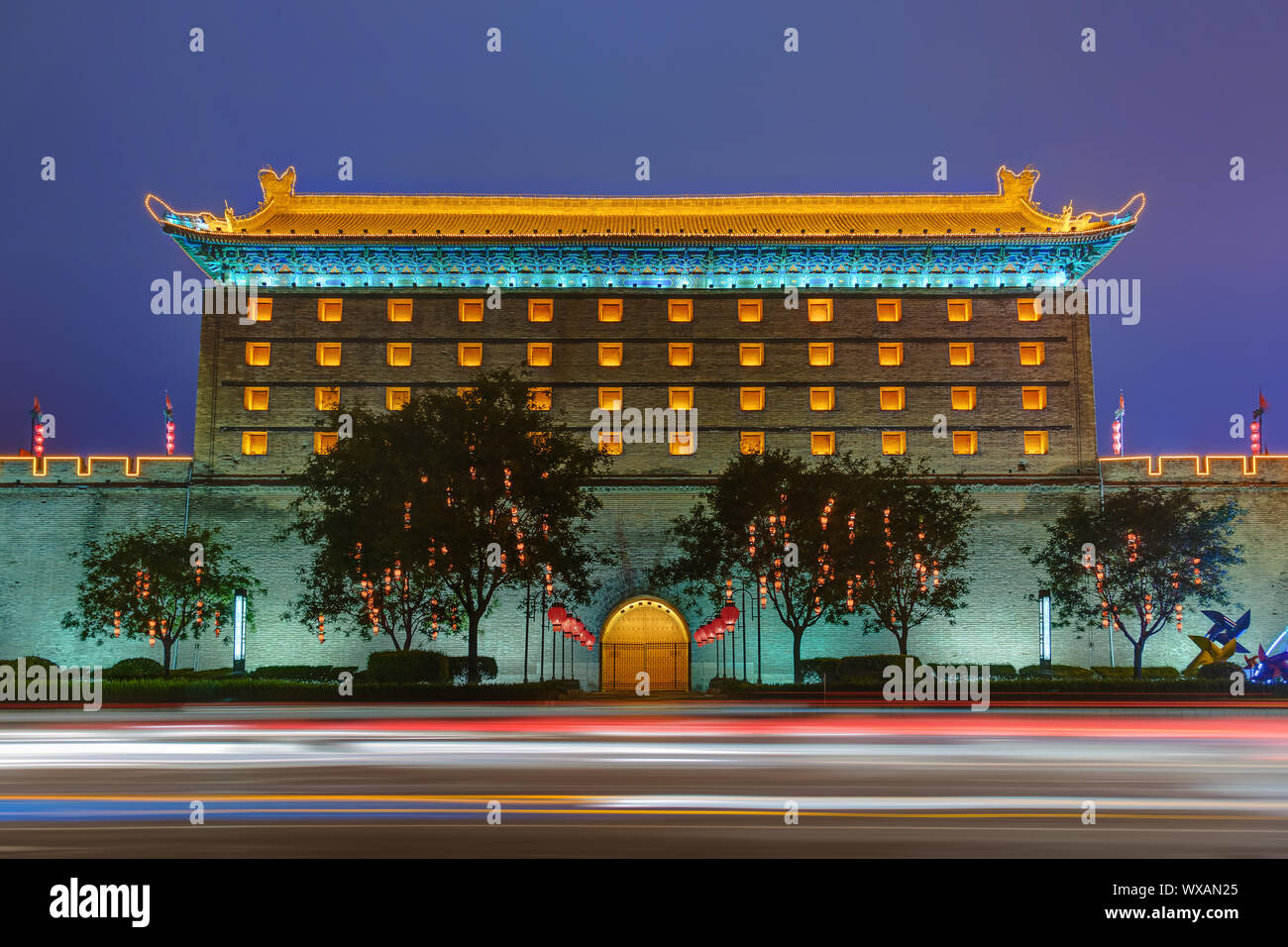 Fortezza nel centro storico - Xian Cina Foto Stock