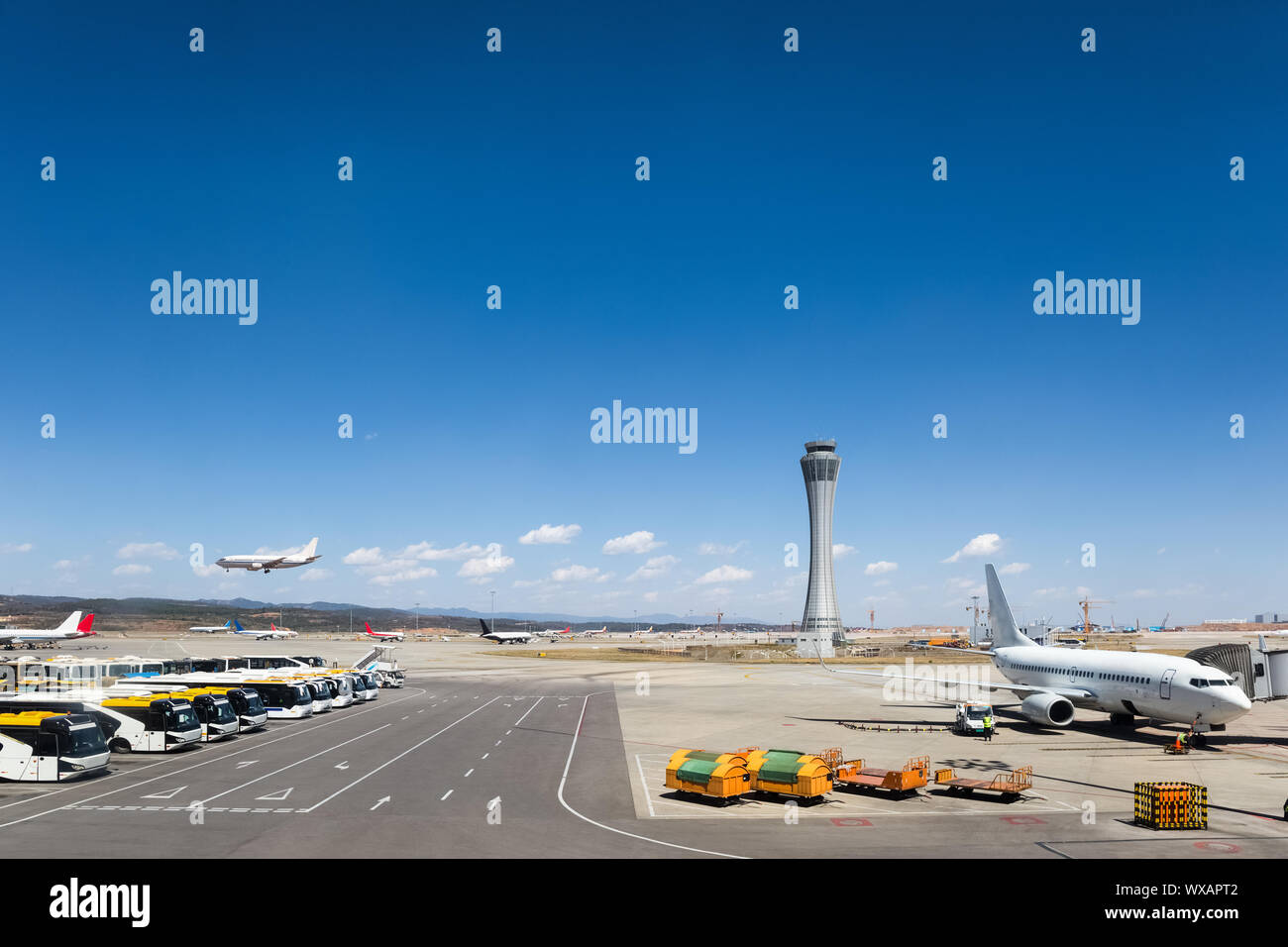 scena dell'aeroporto Foto Stock