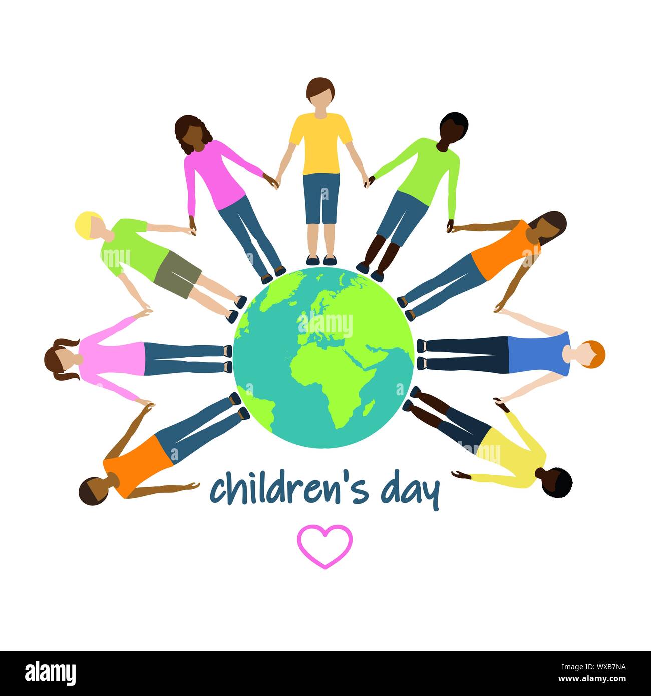 Giornata per i bambini I bambini circa il mondo illustrazione vettoriale EPS10 Illustrazione Vettoriale