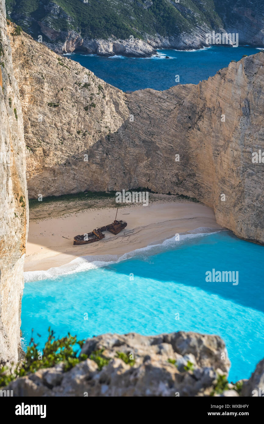 Relitto di una nave di contrabbandieri nel naufragio Cove Foto Stock