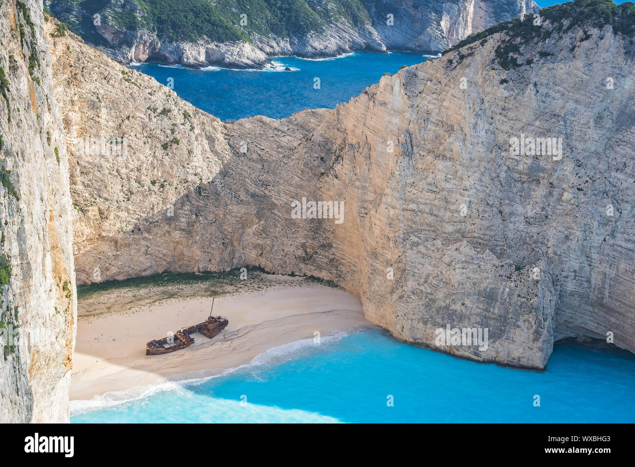 Relitto di una nave di contrabbandieri nel naufragio Cove Foto Stock