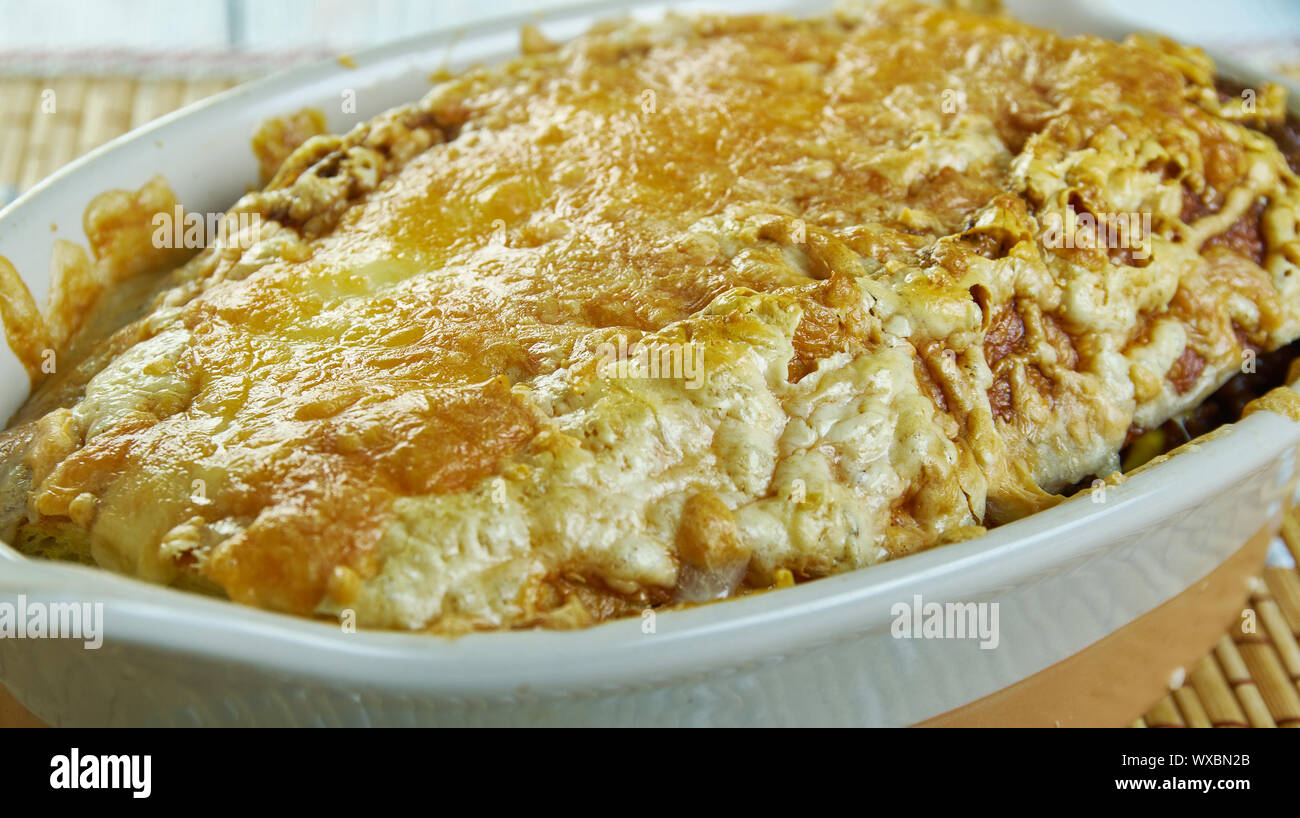 Peperoncino Cornbread Casseruola Foto Stock