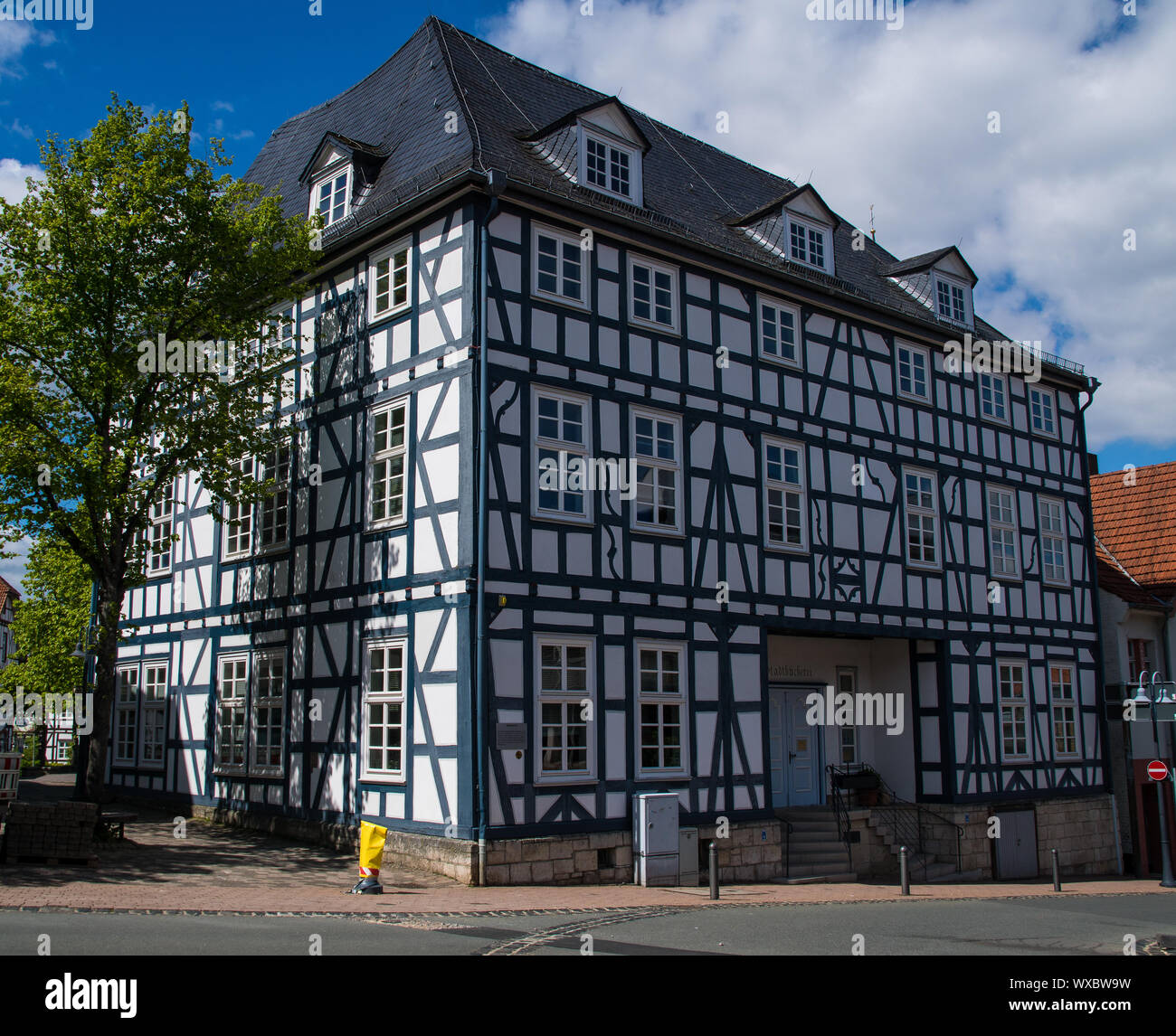 Biblioteca della città della città tedesca Korbach Foto Stock
