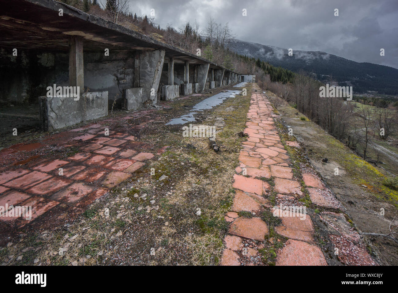 Terrazza building block abbandonato Foto Stock