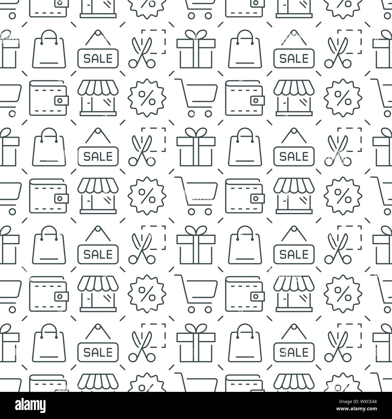 Vettore Shopping seamless pattern. Vettore eps formato8 Illustrazione Vettoriale