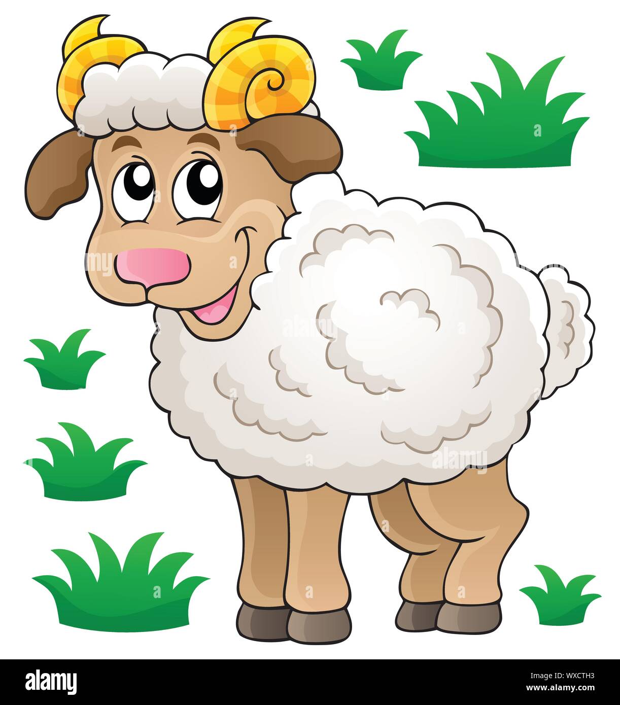 Happy cartoon di ram Illustrazione Vettoriale