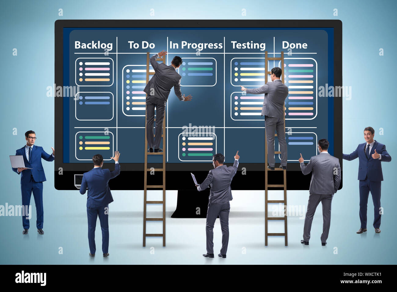 Imprenditore in metodi agili concept Foto Stock