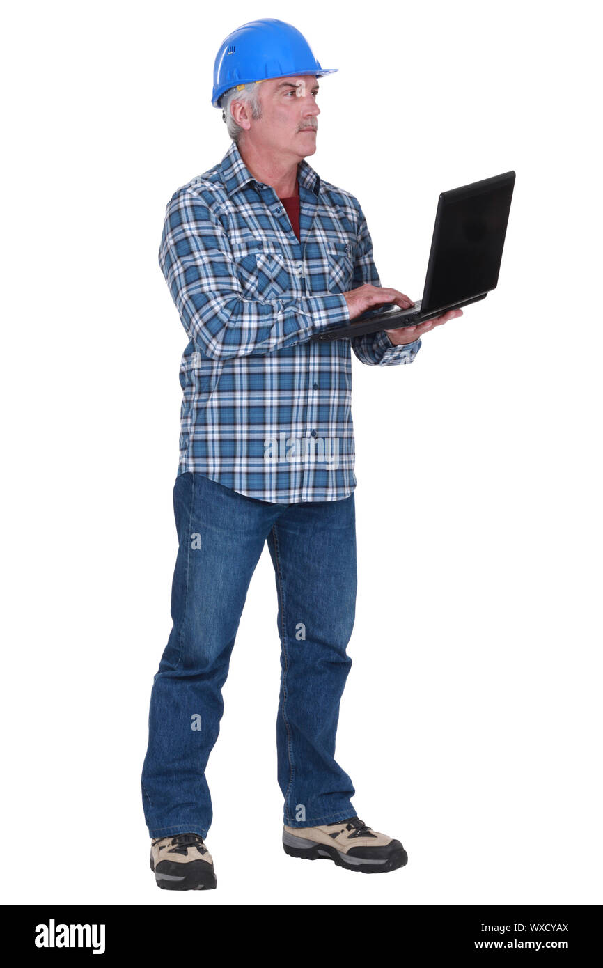 Ventola per il fai da te con il computer portatile Foto Stock