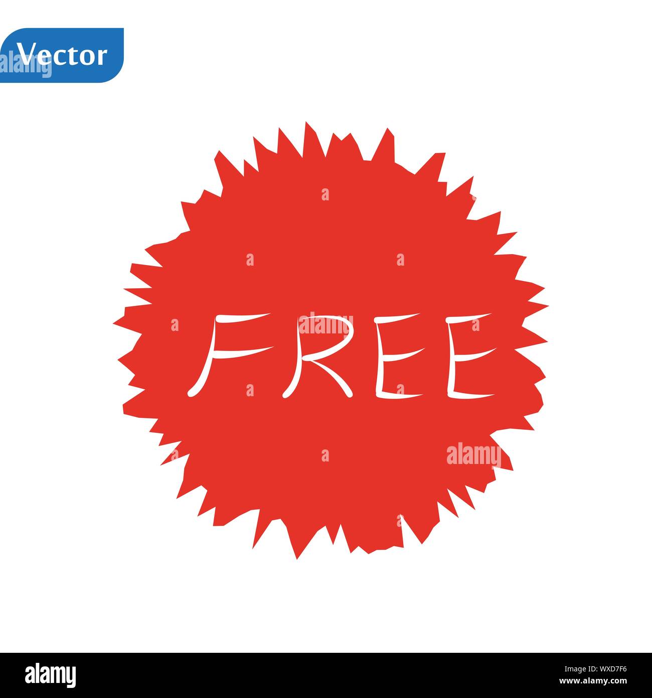 Free vector etichetta. Badge rosso sticker design. Promozione e pubblicità. eps 10 Illustrazione Vettoriale