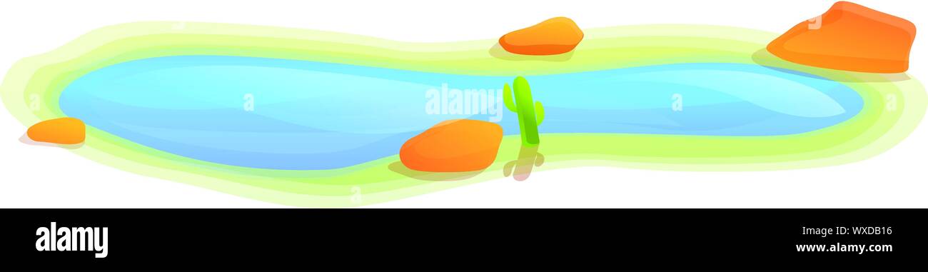 Piccolo lago icona. Cartoon del piccolo lago icona vettoriali per il web design isolato su sfondo bianco Illustrazione Vettoriale